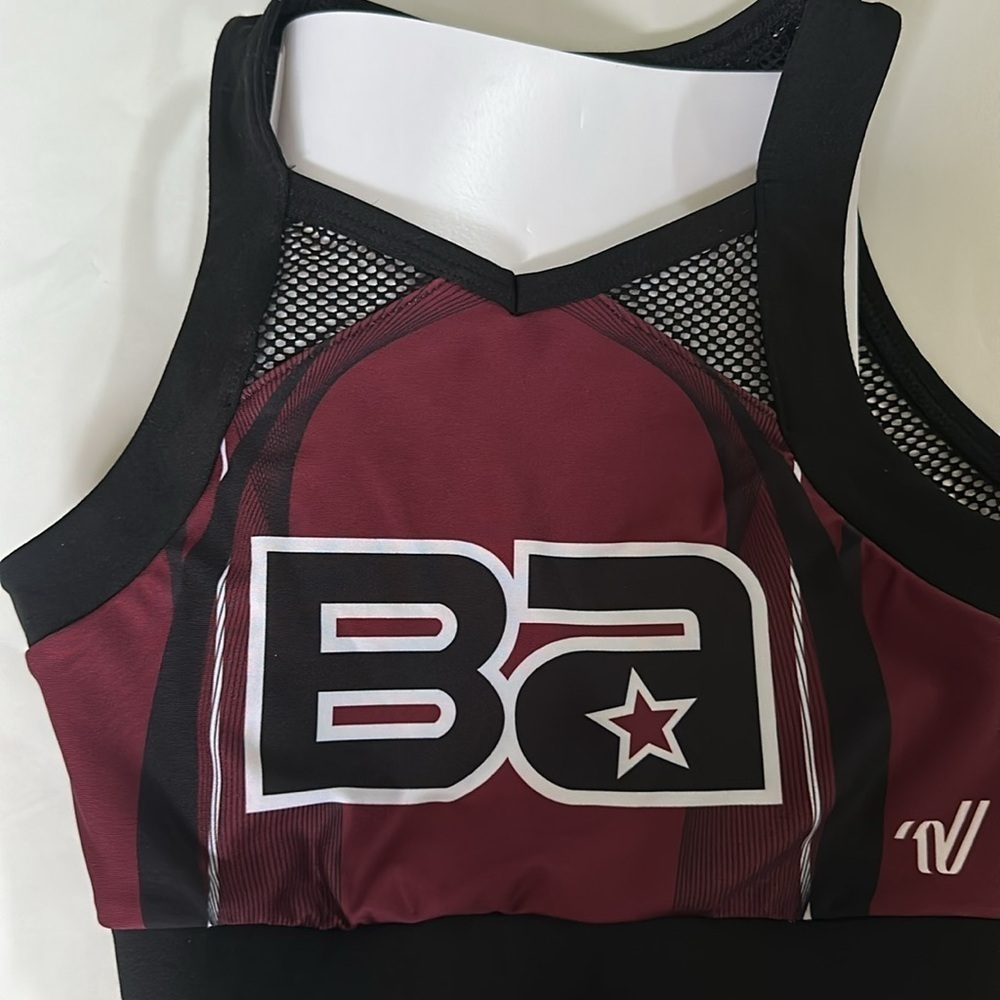 Brandon All Stars BA Mesh Sports Bra Practice Gear Maroon BSB - Picture 4 of 5